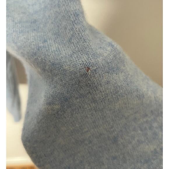 Nordstrom Long Sleeve Cashmere Pullover Sweater Men Medium Blue V Neckline FLAW - Picture 10 of 10